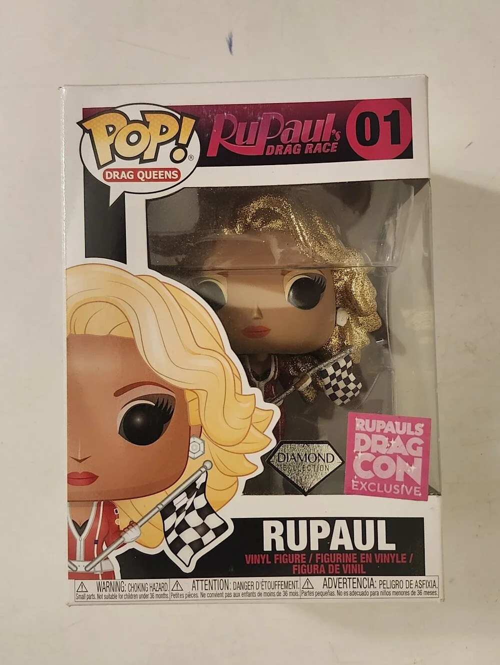 Funko RuPaul Drag Race Vinyl Figure with Gold Hair and Pink Accents